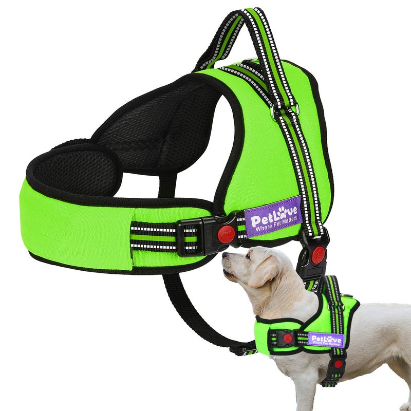 PetLove Dog Harness, Adjustable Soft Leash Padded No Pull Dog Harness for Small Medium Large Dogs, Green - Image 1
